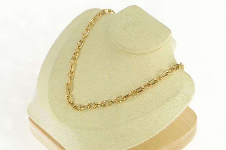 18K Yellow Gold David Yurman Madison Paperclip Chain Necklace