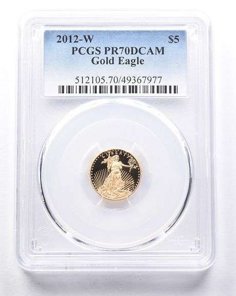 2012-W $5 American Gold Eagle 1/10 Oz Gold PR70 DCAM PCGS