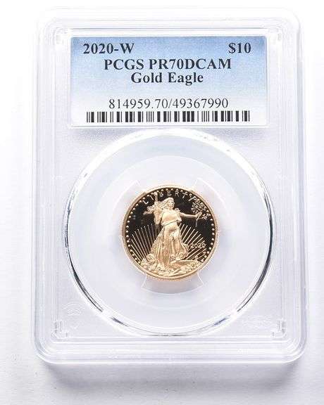 2020-W $10 American Gold Eagle 1/4 Oz Gold PR70 DCAM PCGS