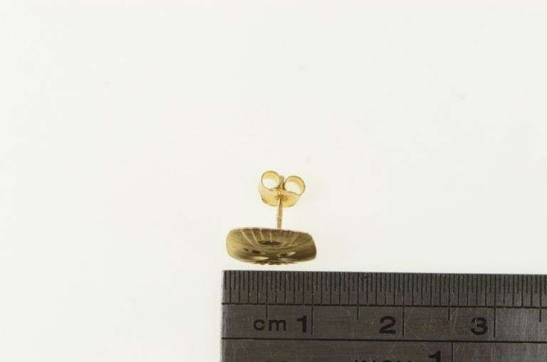 14K Yellow Gold Diamond Cut Geometric Single Stud Earring