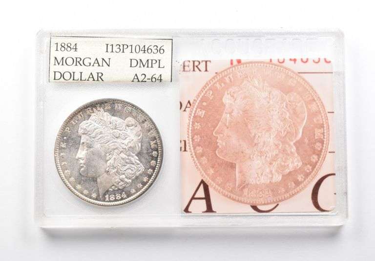 A2-64 DMPL 1884 Morgan Silver Dollar Accugrade