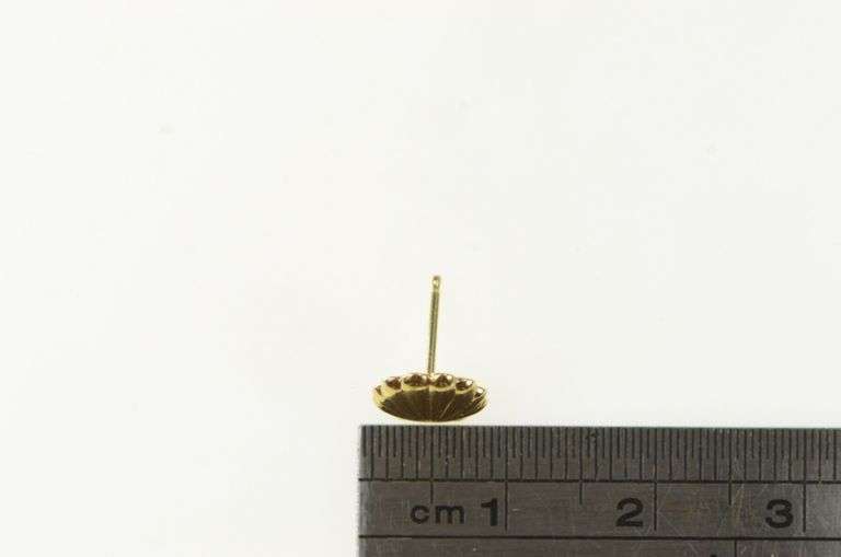 14K Yellow Gold Scallop Sea Shell Ocean Stud Single Earring