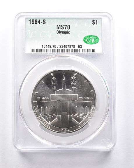 MS70 1984-S Olympic Coliseum Commemorative Dollar CAC CACG