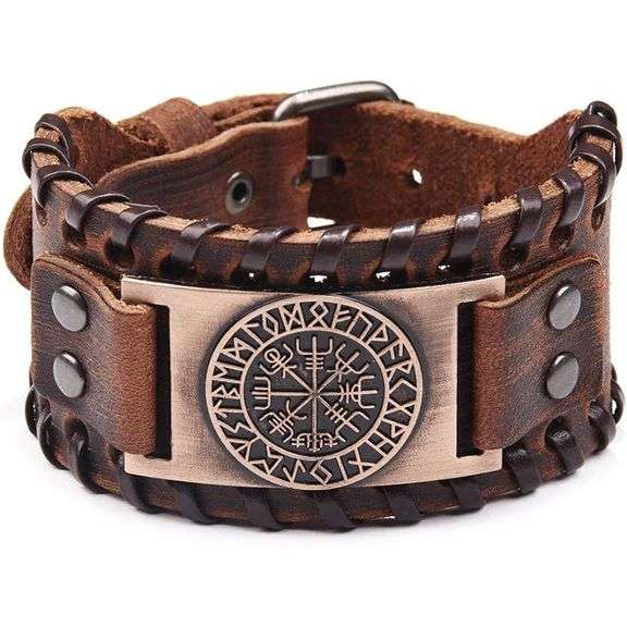 Nordic Navigator Viking Bracelet with Vegvisir Rune
