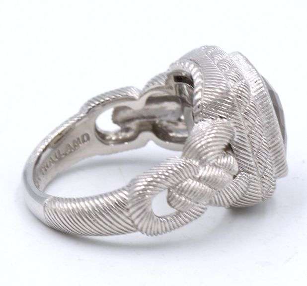 Judith Ripka 925 sterling silver orange stone ring