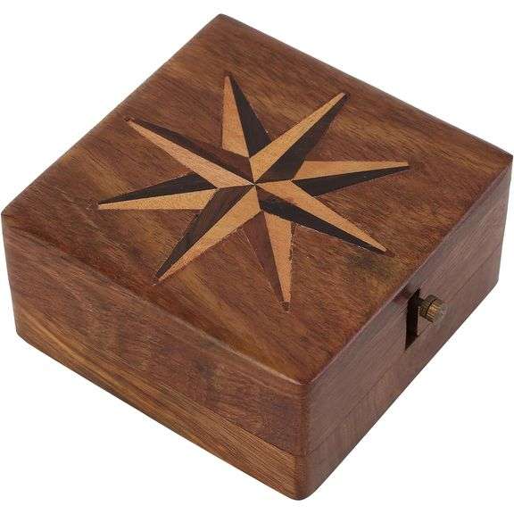 Vintage Clock Compass Box