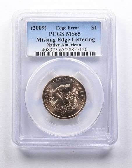 MS65 (2009) Sacagawea Native American $1 Edge Err. Miss Lettering PCGS