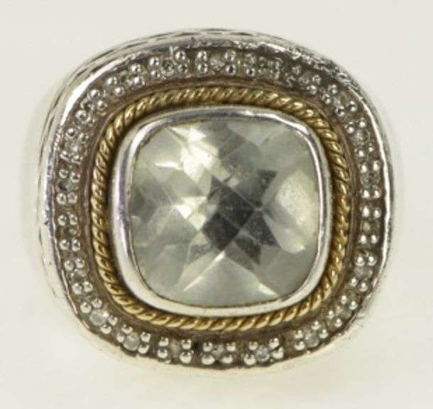 Sterling Silver Balinese Cushion Blue Topaz Statement Ring