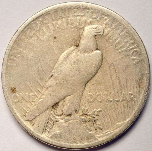 1921 High Relief Peace Silver Dollar, Cleaned.