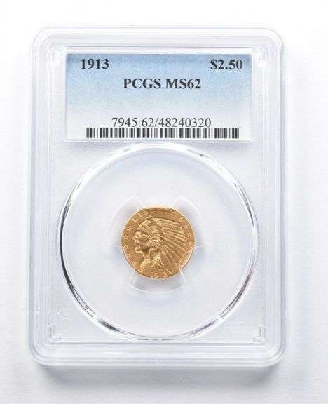 MS62 1913 $2.50 Indian Head Gold Quarter Eagle PCGS