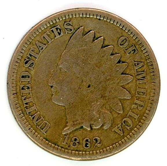1862 Copper-Nickel Indian Head Cent in VF/XF