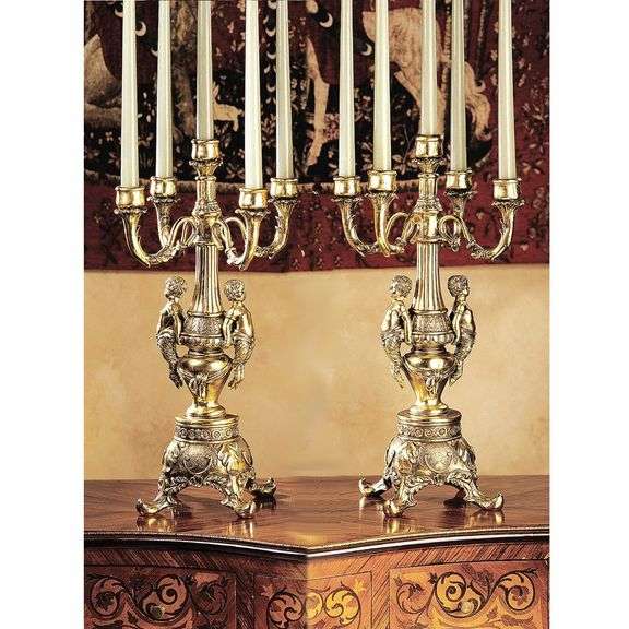 Grande Chateau Beaumont Gold Finish Candelabra