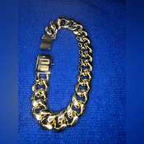 Strong 95 Gram 14 Kt Gold Plate Curb Link Bracelet SA65R