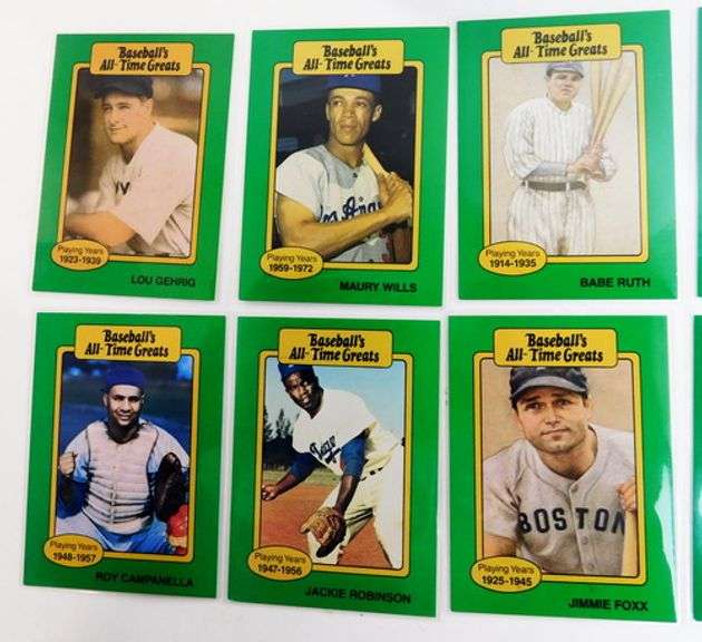 9 Baseball's All-Time Greats Football Cards