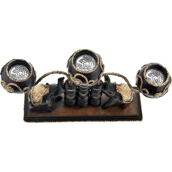 Royal Thai Elephants Handcrafted Candle Holders