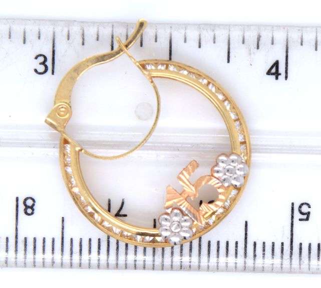 14kt Yellow gold 15 hoop earrings