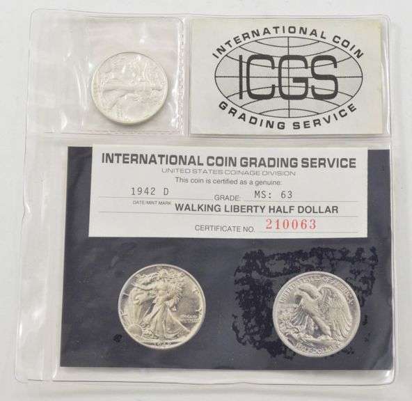 MS63 1942-D Walking Liberty Half Dollar ICGS
