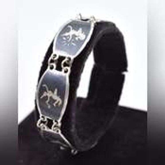 Fancy 925 SIAM Black Enamel Thia Dancer Bracelet