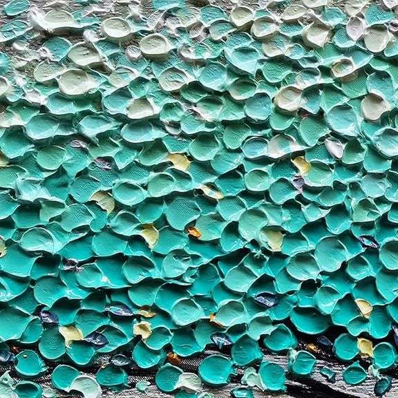 Oil on Canvas: Emerald Canopy Abstract Painting