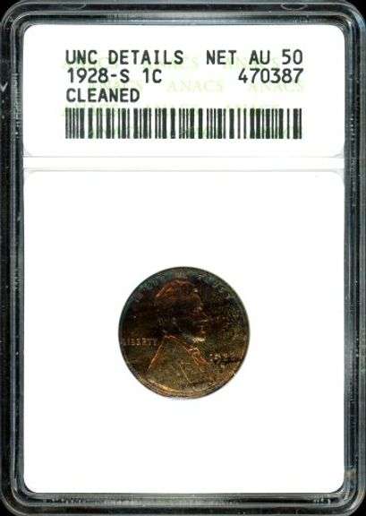 1928-S Lincoln Wheat Cent in ANACS Holder