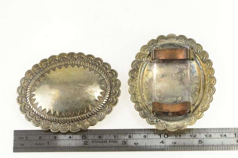 Sterling Silver Southwestern Stamped Oval Belt Loop