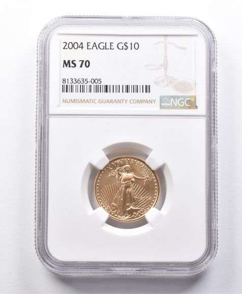 MS70 2004 $10 American Gold Eagle 1/4 Oz Gold NGC