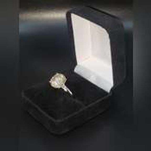 14 Kt White Gold Plated Huge 10.5 Ct Golden Amber Lab Simulated Diamond Ring