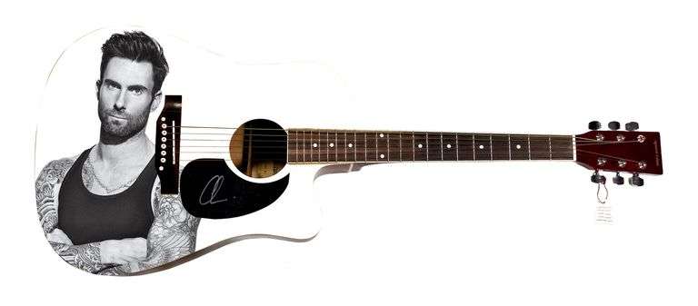 Adam Levine Autographed Zen Graphics Acoustic Guitar - Autograph Pros COA