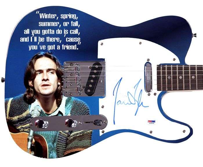 James Taylor Signed You’ve Got A Friend Graphics Photo Guitar PSA