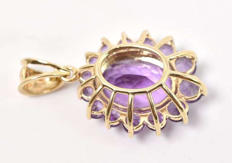 Adorable 14K Yellow Gold Amethyst Pendant
