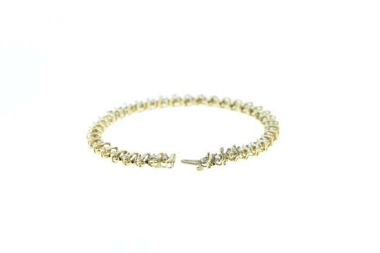 10K Yellow Gold 2.50 Ctw Classic Vintage Diamond Tennis Bracelet