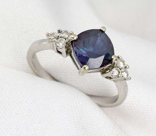 Feminine 14K WG Color Change Sapphire Ring