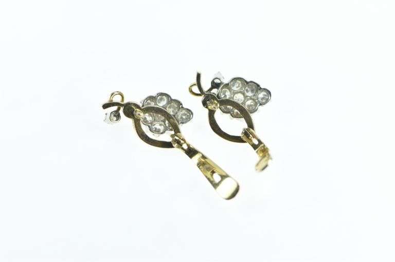 14K Yellow Gold 1.00 Ctw Diamond Grape Cluster Earrings