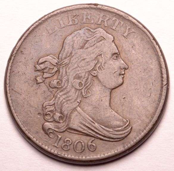 1806 Draped Bust Half Cent Small 6 No Stems