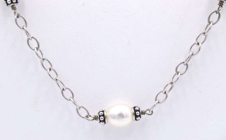 925 Sterling silver Pearl yard necklace