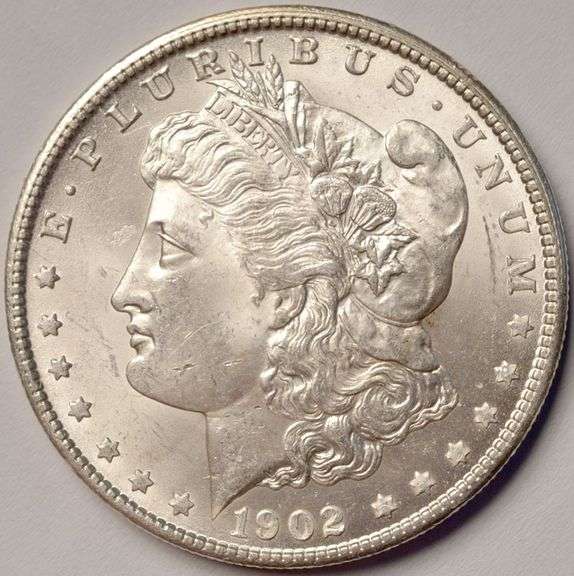 1902-O Morgan Silver Dollar, Circulated With Luster.