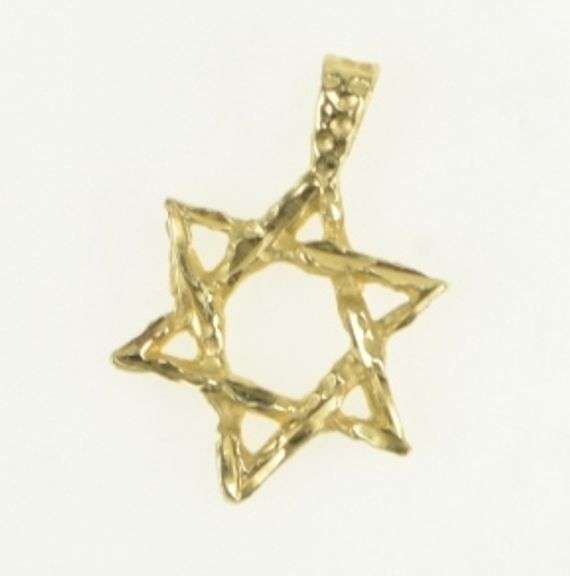 14K Yellow Gold Star of David Jewish Faith Symbol Charm/Pendant