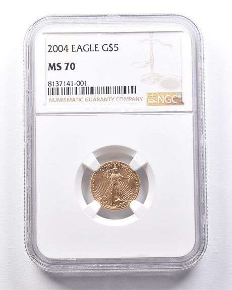 MS70 2004 $5 American Gold Eagle 1/10 Oz Gold NGC