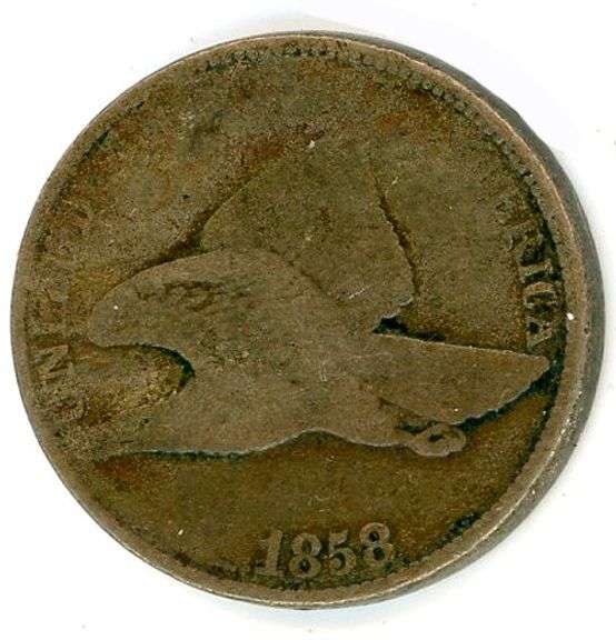 1858 Flying Eagle Cent in VG