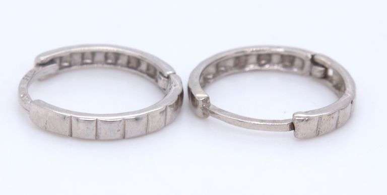 3 Pairs of 14kt white gold earrings
