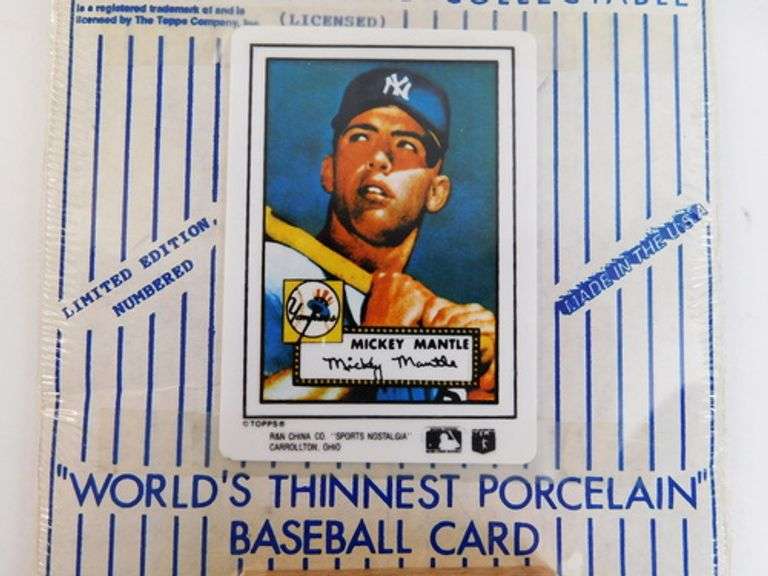 Mickey Mantle Topps World's Thinnest Porcelain Baseball Card