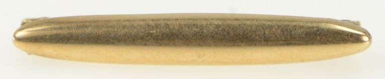 10K Yellow Gold Oval Curved Simple Plain Bar Pin/Brooch