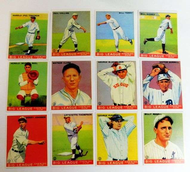 12 Goudey 1933 Reprint Baseball Cards