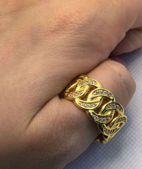 CLASSIC AND TIMELESS 14K YELLOW GOLD CUBAN LINK DIAMOND MEN’S RING