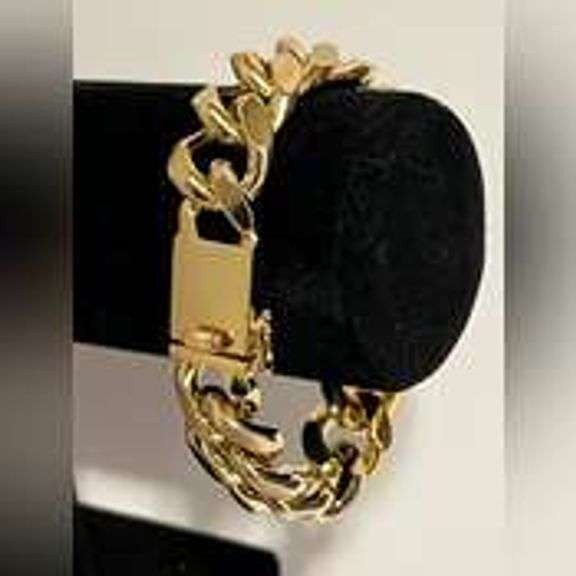 Strong 95 Gram 14 Kt Gold Plate Curb Link Bracelet SA65R