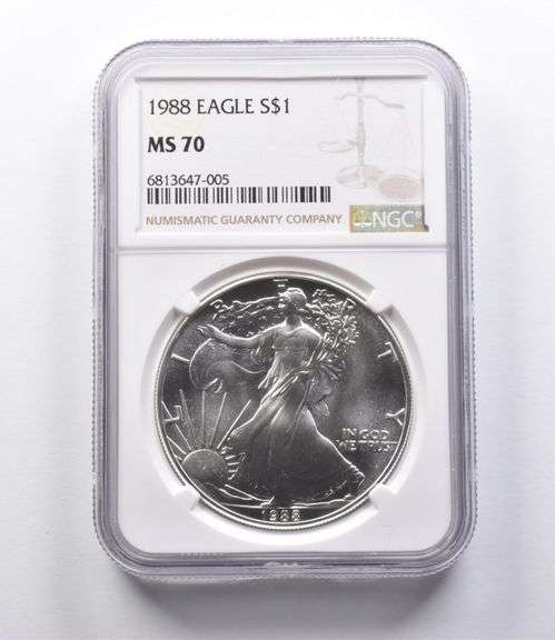 MS70 1988 American Silver Eagle NGC