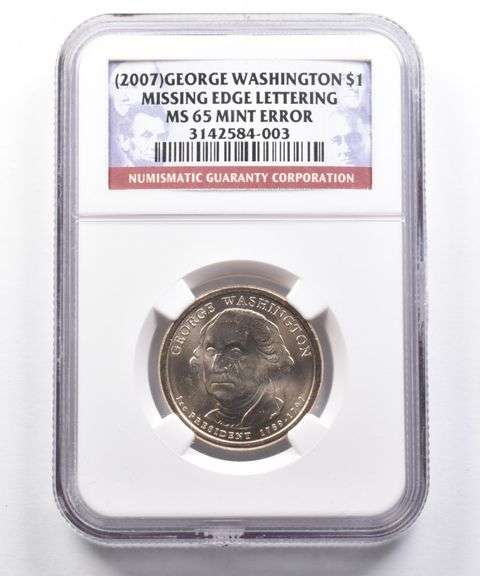 (2007) George Washington President $1 Err. Miss Edge Letter MS65 NGC
