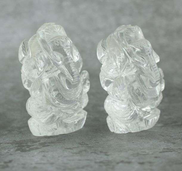Glorious 486.50ct Quartz carving pair