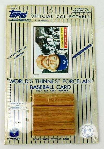 Mickey Mantle World's Thinnest Porcelain Baseball Card