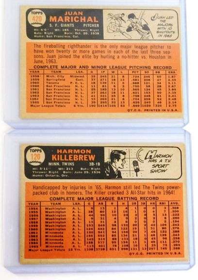 2 Topps 1966 Baseball Greats